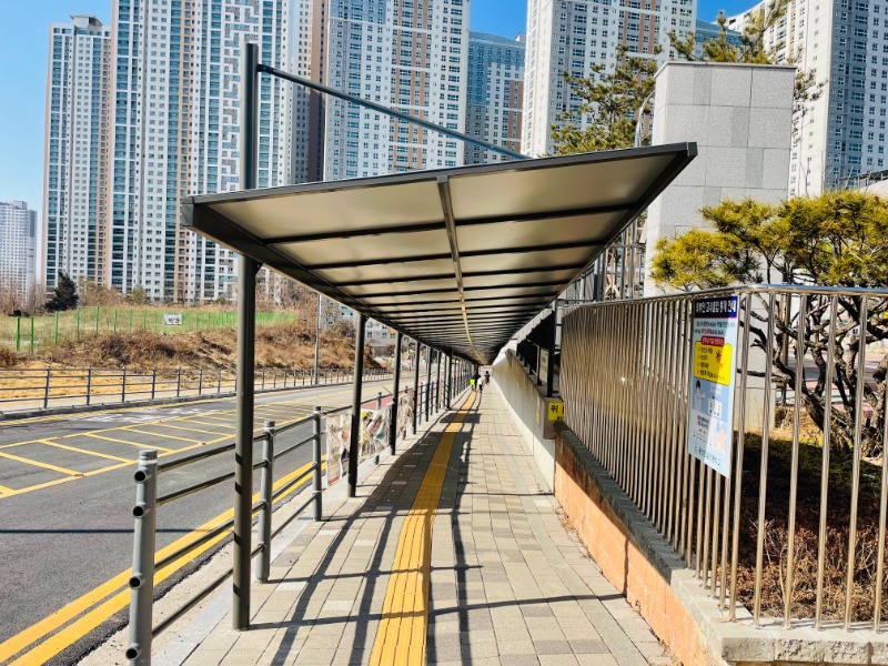 5-2. 기흥구가 아이들에게 안전하고 쾌적한 보행환경을 제공하기 위해 구갈동 용인한얼초등학교 진입로에 130m 길이의 캐노피를 설치했다. (2).jpg