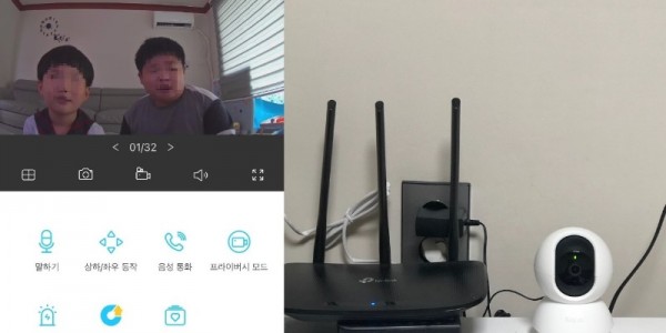 3. 대상 가정에 홈카메라를 설치해 스마트폰 어플로 연동한 모습.jpg