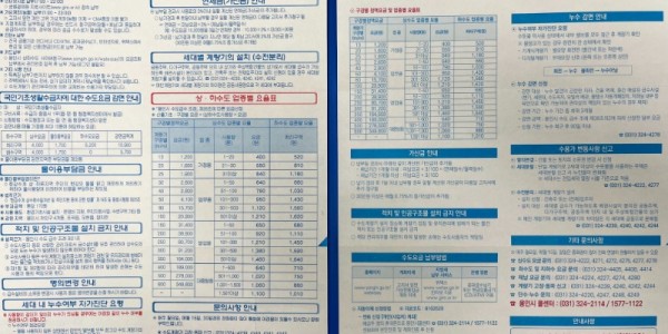 5-1. 용인특례시가 수도요금 고지서를 개편했다(왼쪽이 개편전, 오른쪽이 개편후).jpg
