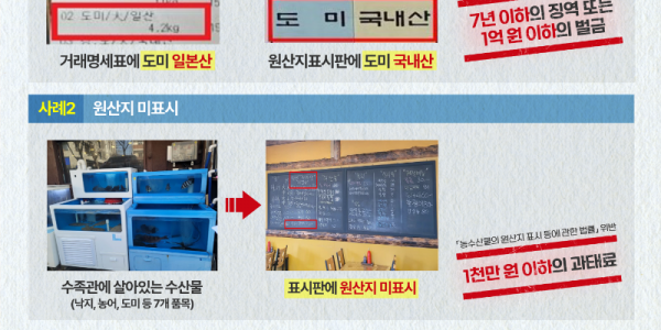 경기도 특사경， 수산물 취급 음식점 불법행위 55건 적발.png