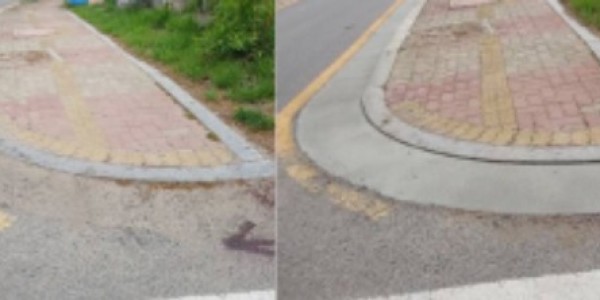 7. 수지구가 파손된 도로 측구 11곳을 보수한다(왼쪽은 보수 전  오른쪽은 보수 후).jpg