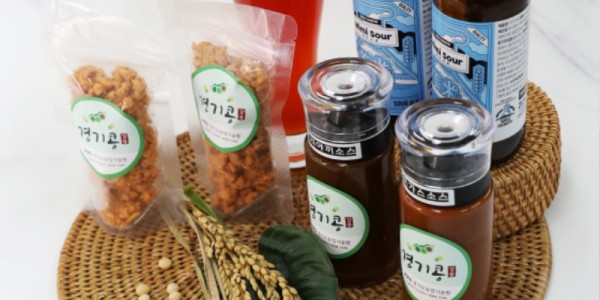 콩，쌀 가공품 전시，시식제품1(서울국제식품산업대전).jpg