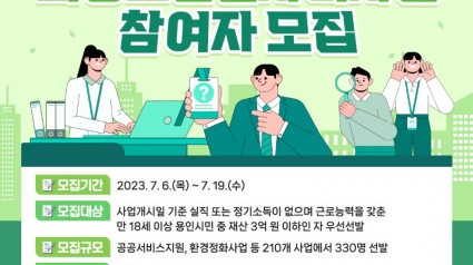 1. 용인특례시가 6일부터 19일까지 _2023년 3단계 희망드림 일자리_ 사업 참여자를 모집한다. 사진은 관련 포스터..jpg