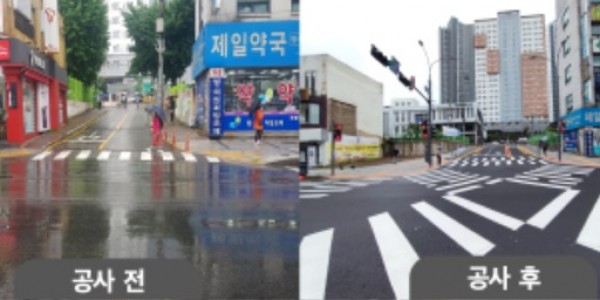 1. 용인특례시가 중앙시장을 이용하는 시민들의 편의를 위해 중앙동행정복지센터 확장 진입로를 임시 개통했다(사진은 공사전,후).jpg