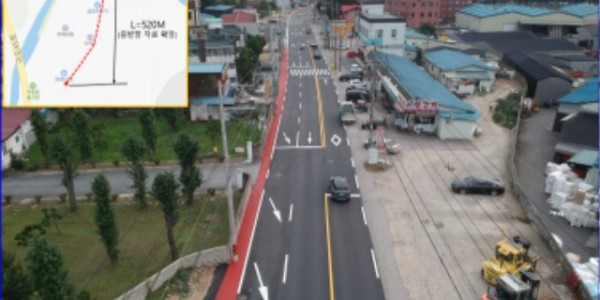 2. 처인구가 덕성~천리간 도로의 상습정체를 해소하기 위해 편도 1차로를 2차로로 확장했다..jpg