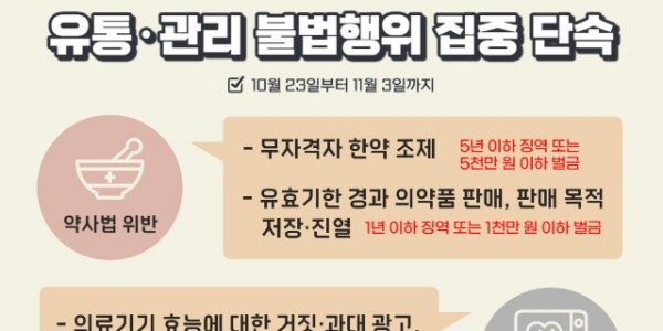 한약 및 의료기기 유통·관리 불법행위 집중 단속.jpg