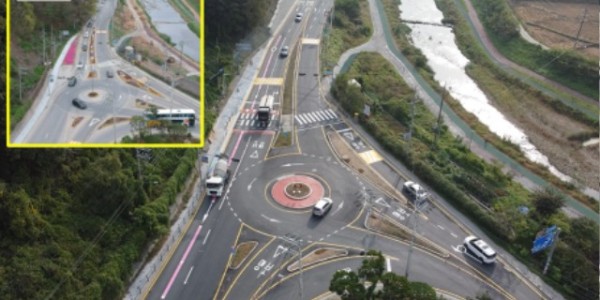 9. 처인구가 운학동에서 마평동 방면 편도 1차로를 2차로로 확장했다. 작은 사진은 개선 전 모습..jpg