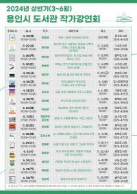 5. 용인특례시가 6월까지 도서관에서 시민들을 위한 작가강연회를 연다. 사진은 관련 포스터..jpg