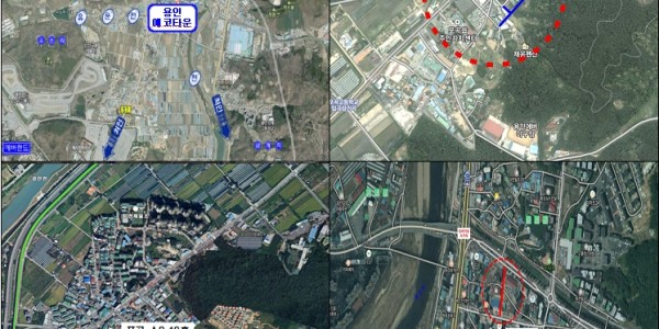 8. 용인특례시 처인구가 도시계획도로 4곳의 공사를 이달 착공한다. 사진은 4곳 도로의 위치도..jpg