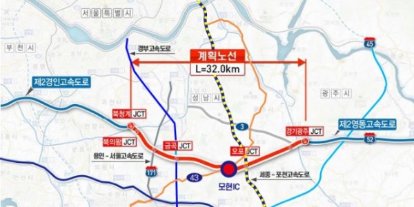 1. 제2영동연결(의왕~용인 모현~광주) 민자고속도로 계획 노선(안).jpg