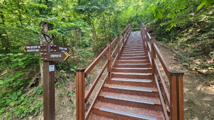 2-2. 용인특례시는 처인구 포곡읍 신원 저수지에서 시작하는 선장산 숲길 0.5km 구간 숲길을 신설했다..jpg