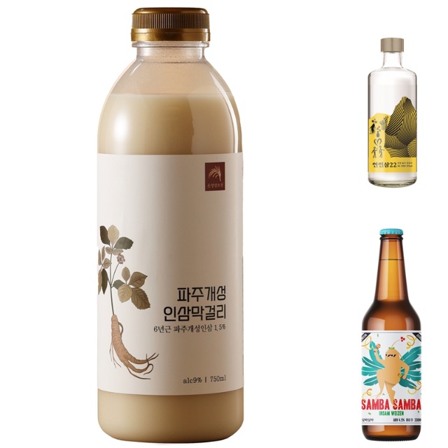 인삼막걸리，인삼증류주，삼바삼바+맥주.jpg