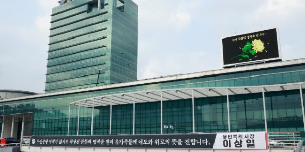 용인특례시가 제주항공 사고 희생자를 추모하기 위해 조기를 게양하고 근조 현수막을 게시했다.jpg