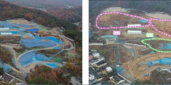 7. 용인특례시 수지구 고기동의 노인복지주택 공사현장의 토사반출 전(왼쪽)과 후(오른쪽) 모습.jpg