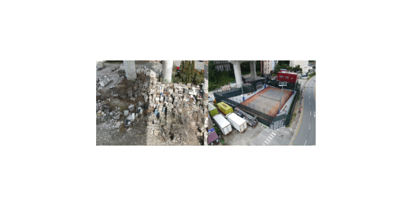 1-1. 용인특례시 기흥구가 신갈동 537-85번지 고가도로 하부를 시민편의시설로 조성한 모습. 사진은 조성 전(왼쪽)과 조성 후(오른쪽).png