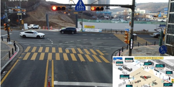 2. 용인특례시는 처인구 역북동 함박초등학교 앞 어린이보호구역에 AI 기반 ‘스마트 횡단보도 시스템’을 구축했다.jpg