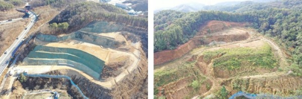 7. 용인특례시가 원상복구 명령을 내린 산지의 전(왼쪽)과 후(오른쪽) 모습.jpg